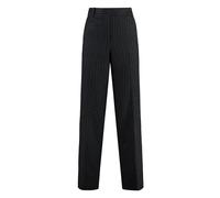 Michael Kors - Pinstripe Wool Blend Pants - Femme - Pantalons - Gris - Taille: 38 FR