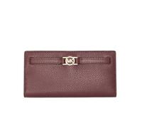 Michael Kors Portefeuille compact Reed pour femme, sang, protection RFID, cuir, 19,1 x 10,2 x 1,9 cm (l x H x P), sang de bœuf, Portefeuille pour femme