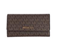 Michael Kors - Portefeuille en Cuir avec Compartiment à Glissière - Femme - Accessoires - Brun - Taille: ONE Size
