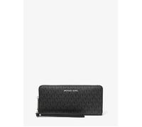 Michael Kors Portefeuille Jet Set Cuir Grainé Continental Zip Autour Noir - Taille Large