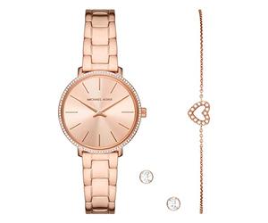 Michael Kors Pyper Watch for Women, Quartz two hand movement with Stainless steel, PVC or Leather strap