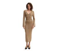 Michael Kors - Robe mi-longue ceinturée à encolure en V - Femme - Robes - Brun - Taille: 40 FR