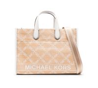 Michael Kors - Sac Jacquard Monogramme avec Accents en Cuir - Femme - Sacs - Beige - Taille: ONE Size