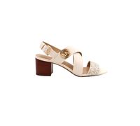 Michael Kors - Sandale Vera à Logo et en Cuir - Femme - Chaussures - Beige - Taille: 37 EU