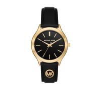 Michael Kors Slim Runway Watch for Women, 38mm Quartz Three Hand Movement with Leather Strap