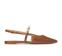 Michael Kors Slingback Flat Diana Flex Cuir Couleur Cuir avec monogramme Empire Or - 40R6DIFP 2L230 7, marron, 37.5 EU
