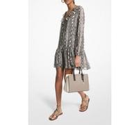 Michael Kors Snake Ls Ruffle Mini Dress Soft Ecru Taille: M | Robes Mini Outlet | Femme | Marron