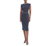 Michael Kors - Stretch Matte Jersey Belted Dress - Femme - Robes - Bleu - Taille: 36 FR