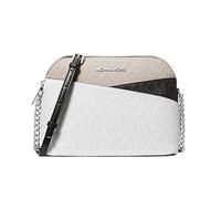 Michael Michael Kors Sac à main en cuir pour femme Jet Set Travel Medium Dome Crossbody, Blanc optique multicolore