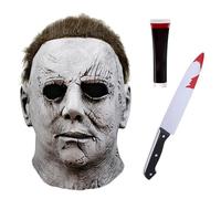 Michael Myers Masque Halloween Homme Horreur Killer Adulte Realiste Effrayant Masqués Latex Cosplay Accessoires Déguisement Fete (Color 1)