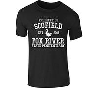 Michael Scofield Penitentiary Prison Break Graphic Printed T-Shirt Fashion Mens Black Tee S