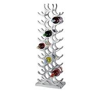 MichaelNoll Étagère à vin en aluminium argenté de luxe - Support à vin moderne en métal brut - Porte-bouteilles pour bouteilles de champagne, vin et champagne - 101 cm XXL
