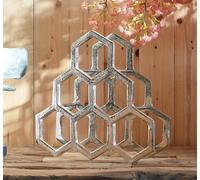 MichaelNoll Étagère à vin en aluminium de luxe - Support à vin - Étagère pour bouteilles moderne en métal - Porte-bouteilles pour vin - 34 cm - Argent ou doré (argenté)