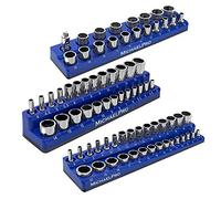 MichaelPro MP014002 Lot de 3 rails magnétiques pour clés à douille métriques 1/4", 3/8" et 1/2"