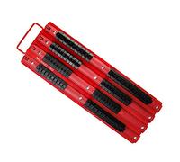 MichaelPro MP014006 Support de douilles portable 80 pièces, organiseur de douilles, rail rouge avec clips noirs
