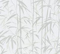 Michalsky Living 379892 Change is good Papier peint en bambou tropical Crème mat finement structuré