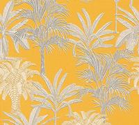 Michalsky Living Change is Good 379833 Papier peint intissé Motif palmier Jaune/gris/blanc mat