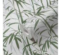 Michalsky Living papier peint bambou Change is good papier peint intissé Bold Bamboo vert blanc