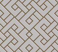 Michalsky Living Papier peint géométrique Change is good Magic Meander 379842 - Papier peint non tissé - Gris et blanc - Cuivre mat brillant - finement structuré