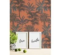 MICHALSKY Papier Peint Palmiers Motif Style Colonial - Orange, Marron