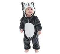 Michatteign- Barboteuse D'halloween En Forme De Dinosaure Pour Bébé,Vêtement D'hiver À Capuche Pour Enfant En Bas Âge,Combinaison De Batterie - Type V Dark Grey Husky-13-18 Months