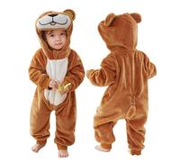 Michatteign- Barboteuse D'halloween En Forme De Dinosaure Pour Bébé,Vêtement D'hiver À Capuche Pour Enfant En Bas Âge,Combinaison De Batterie - Type R Orange Bear-2-5 Months
