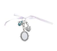 Michear Breloques pour bouquet de mariage - 1 à 3 cadres photo ovales inclus - Élégante breloque en dentelle de perles - Capturez et affichez magnifiquement les souvenirs de mariage, 2pcs Frame