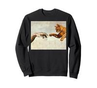 Michel-Ange Drôle de Chat Créant Adam Mains Art Vintage Sweatshirt
