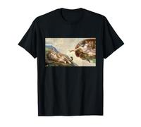 Michel-Ange Main de Dieu Parodie Chat et Adam Création Drôle T-Shirt