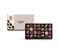 Michel Cluizel | Coffret de Chocolats avec 28 Pralines Fourrées | Assortiment de chocolats noirs et au lait | Coffret Chocolats 305 Gr