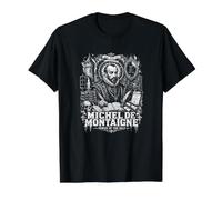 Michel De Montaigne Tour De L'Érudit T-Shirt Graphique avec Valeur, Homme, Noir, M
