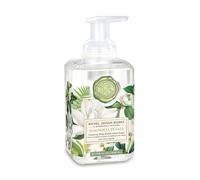Michel Design Works Savon pour les mains en mousse, 40 ml, parfum et design pétales de magnolia, beurre de karité et mélange d'aloe vera, beau récipient carré avec pompe