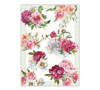 Michel Design Works Torchon de cuisine durable en coton tissé, motif pivoine pâle, 50,8 x 71,1 cm
