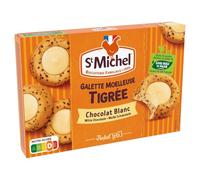 MICHEL - Gâteaux Galettes Moelleuses Tigrées Coeur Chocolat Blanc ST | Savoureux et onctueux | Idéal pour un goûter gourmand | le paquet de 6 gâteaux de 180g | LOT DE 4