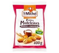 MICHEL - Madeleines aux pépites de chocolat ST | Savoureux et onctueux | Idéal pour le goûter | le sachet de 400g | LOT DE 4