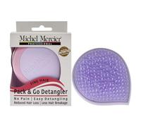 Michel Mercier Pack and Go Brosse à cheveux démêlante unisexe - Mini portable - Taille de voyage - Brosse compacte - Cheveux fins - Violet/rose - 1 pièce