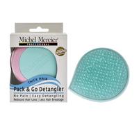 Michel Mercier Pack and Go Detangler - Innovative Mini Scalp Massager for Less Breakage - No Pain Hair Brush - Thick Hair - Turquoise-Pink - 1 pc