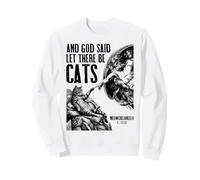 Michelangelo Création de Chats drôle Classique Dieu Amoureux des Chats Sweatshirt