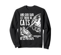 Michelangelo Création de Chats drôle Classique Dieu Amoureux des Chats Sweatshirt