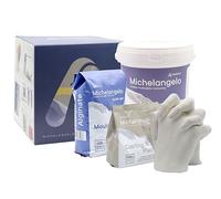 Michelangelo Premium Kit Moulage Main Couple - Set Complet avec alginate, Craie et Carafe graduée pour Sculpture 3D. Idée Cadeau pour Couples, Amis et Famille. Fabriqué en Italie.