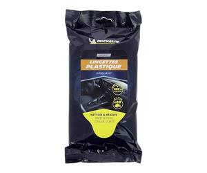 MICHELIN 008896 28 Lingettes Nettoyantes Plastiques Brillants Voiture, Nettoie, Rénove et Protège, Tableaux de bord, Garnitures, Pare-chocs, 100% Viscose