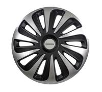 Michelin 009121 Set de 4 Enjoliveurs pour Jantes 14" Pouces - NVS 3D Black Noir et Gris - Effet Carbone - Résistants aux Chocs et aux Intempéries - Compatibles Voitures avec Jantes Acier ou Tôle
