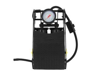 MICHELIN 009505 Pompe à Pied Double Piston avec Manomètre Homologué, 7 Bars, Flexible 80 cm - Gonfleur Vélo, Moto, Auto, Ballon - Haute Pression, Solide, Facile à Utiliser