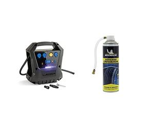 MICHELIN 009522 Compresseur à Air, Sans Fil, 6,9 Bars / 100 PSI & Répare-Crevaison 500ml, Tous pneus jusqu'à 245 mm, Voiture, SUV, Monospace, Utilitaires, Remorques, Caravanes