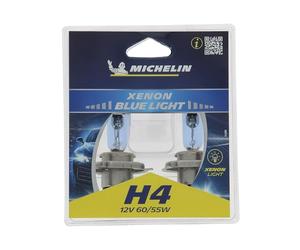MICHELIN 2 Ampoules H4 BLUE LIGHT 60/55W, Lampes automobiles pour feux de route et feux de croisement, Lumière du jour