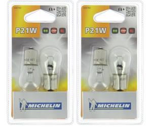 MICHELIN 2 Ampoules pour veilleuse et feu stop Poirettes P21W (Lot de 2)