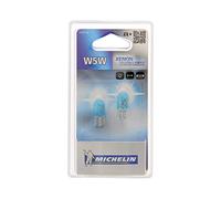 MICHELIN 2 Ampoules W5W BLUE LIGHT 5W, Wedge base pour Feux de position, de Plaque, de répétiteurs latéraux