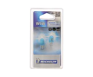 MICHELIN 2 Ampoules W5W BLUE LIGHT 5W, Wedge base pour Feux de position, de Plaque, de répétiteurs latéraux