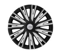 Michelin 009033 Set de 4 Enjoliveurs 16'' Pouces - COP Noir et Argent - Enjoliveurs Résistants Haute Qualité - Look Sport Moderne - Montage Facile - Compatibles Voiture avec Jantes Acier ou Tôle
