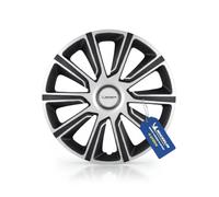 Michelin 92013 Kit d'enjoliveurs Louise, 4 pièces, 35,56 cm (14 pouces) avec système réflecteur N.V.S., argentés/noirs
